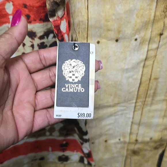 Vince Camuto | Brown Orange White Tie Dye | Tank | Size 0 | Business Casual Chic - Picture 8 of 8